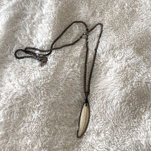 Lucky brand reversible feather gold necklace
